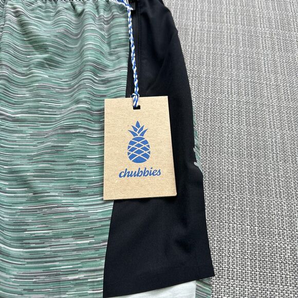 Chubbies Board Shorts Men Small The Comets Athlounger Green Swim Trunks Suit New - Picture 3 of 12